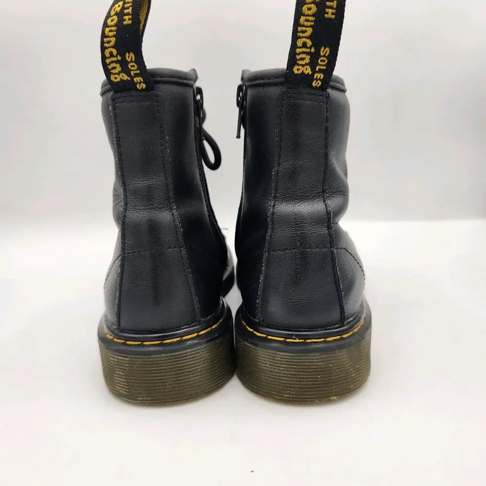 Dr. Martens Junior 1460 Softy T Leather Lace Up Boots Kids Size 3‎ Black